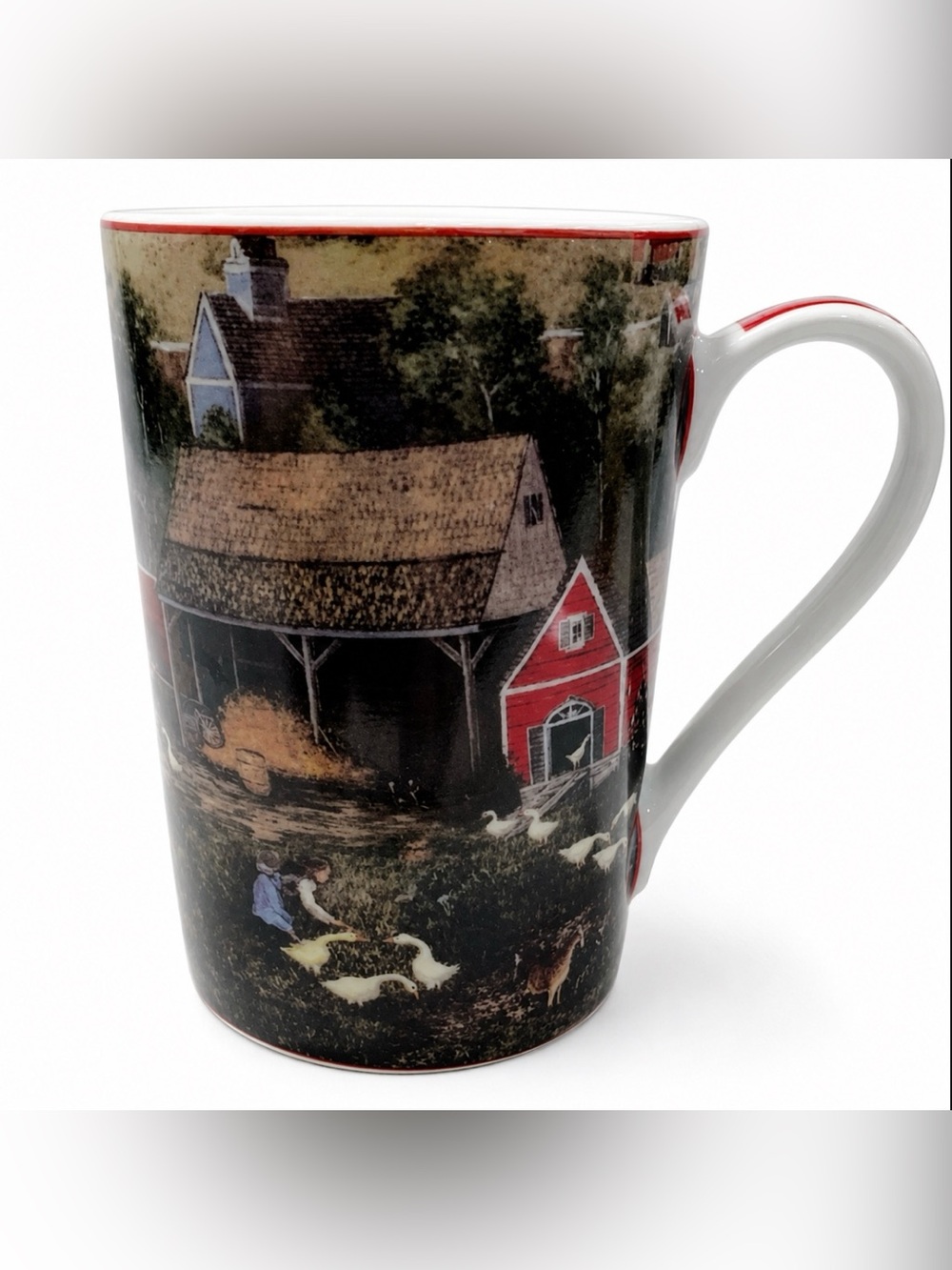 Amish Print Giftware Mug Cup with Beautiful Farm Country Scene EUC !!